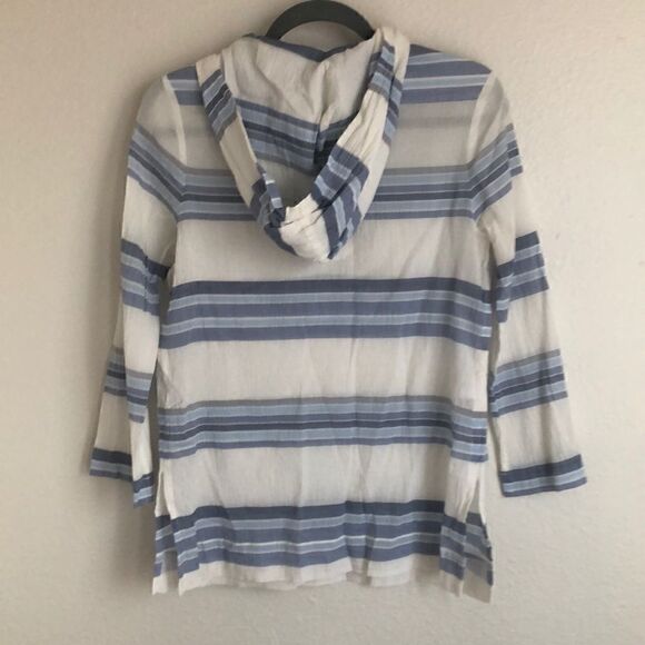 Tommy Bahama Porta Blue Striped Hooded Tunic -xs - Picture 5 of 10